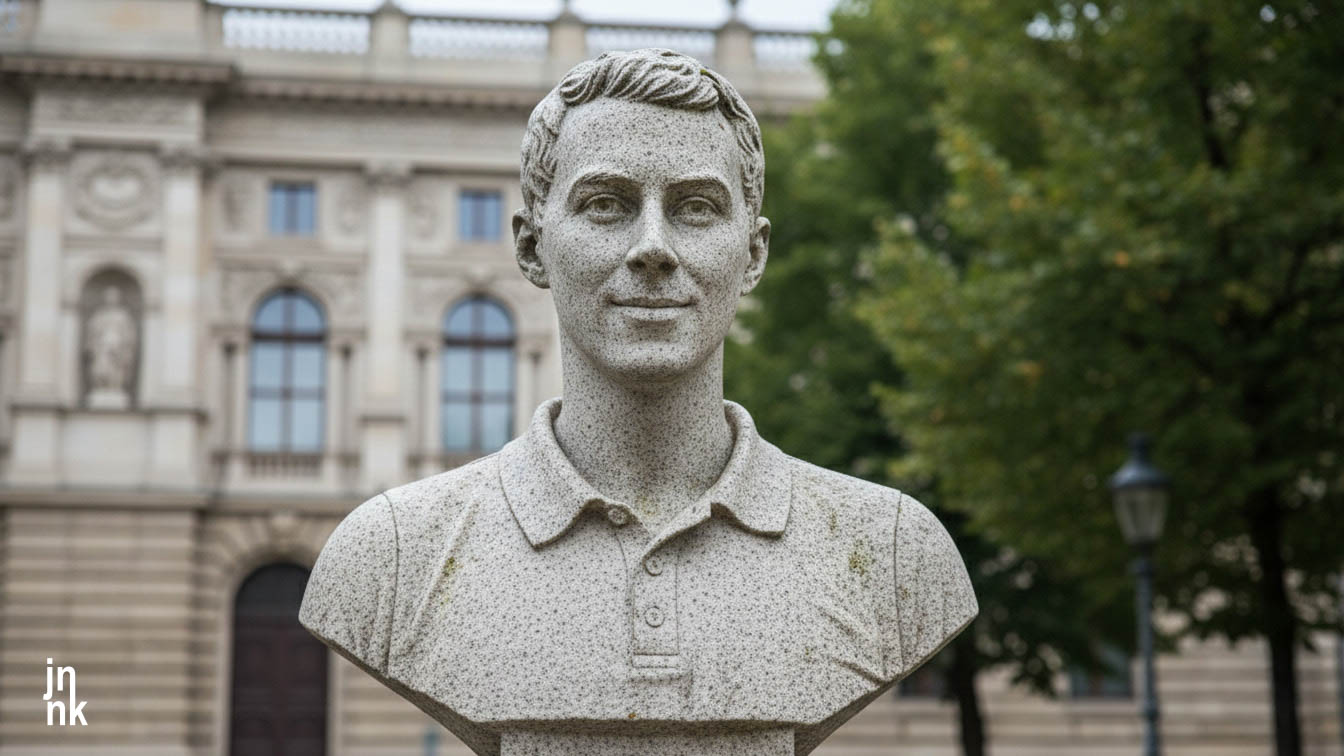 Jannik as a sculpture.