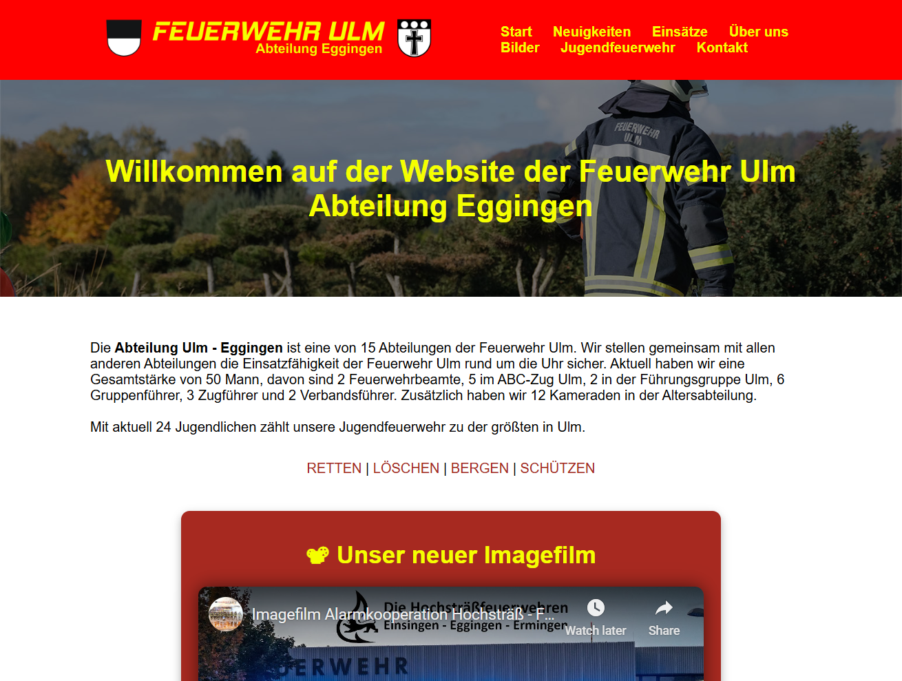 Redesigned Feuerwehr Eggingen website 2025