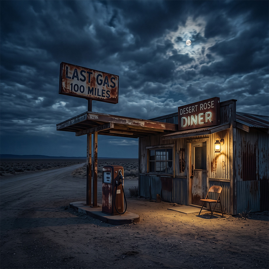 Keep on Rolling gas station scene